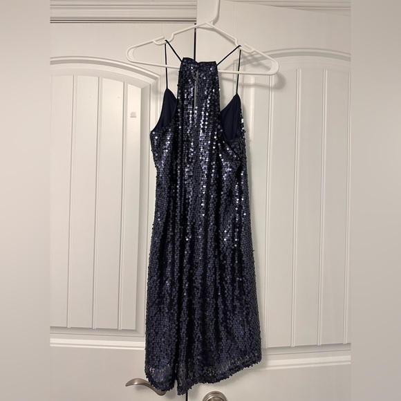 Express Navy Sequin Mini Dress S NWOT - Picture 2 of 2